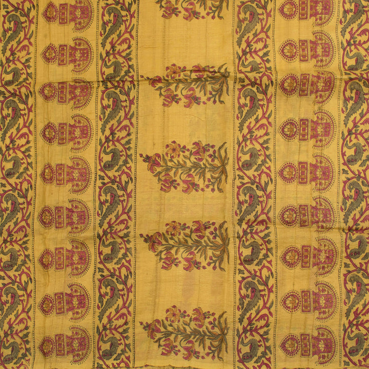 Hand Block Printed Tussar Silk Saree 10056973