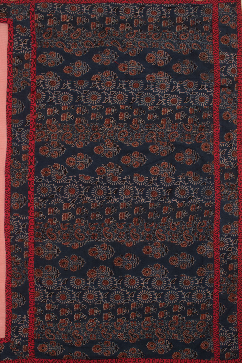 Ajrakh Printed Kota Doria Cotton Saree 10059086