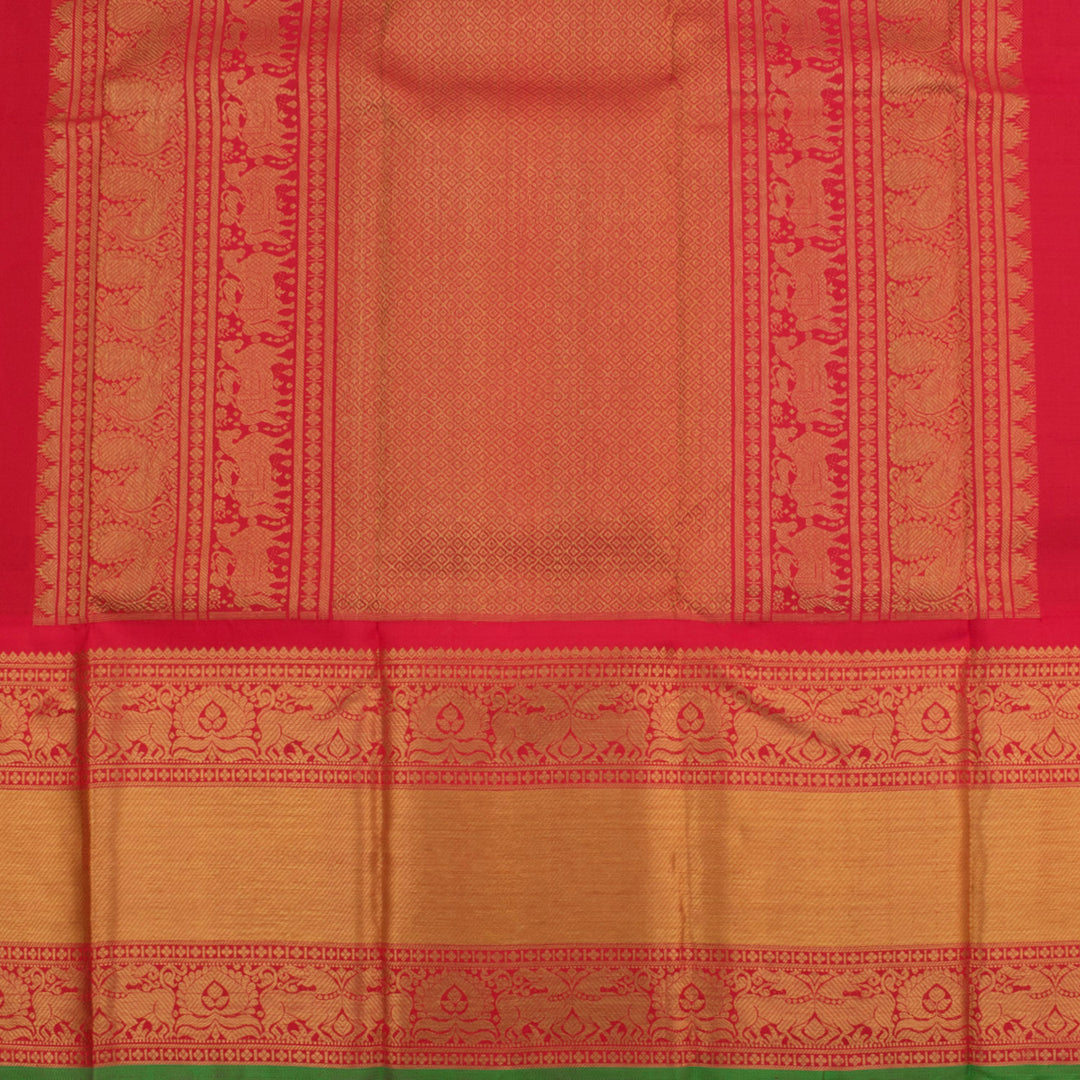 Pure Zari Bridal Kanjivaram Korvai Silk Saree 10055432