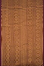 Maroon Pure Zari Borderless Bridal Jacquard Kanjivaram Silk Saree 10059220
