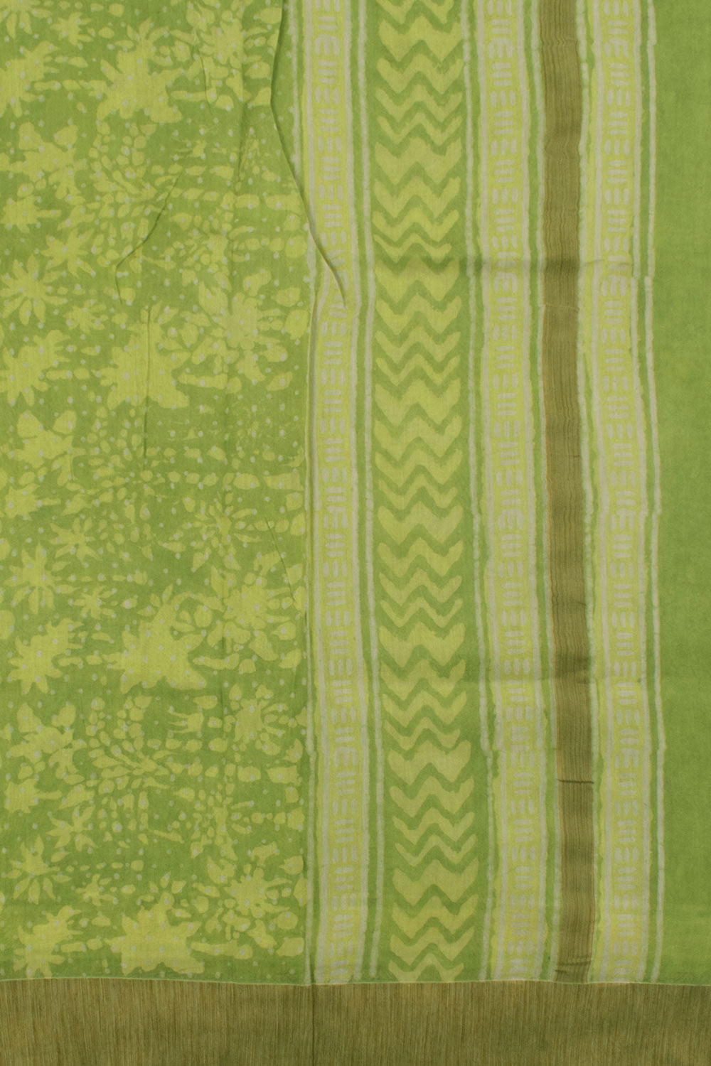 Dabu Printed Natural Dye Chanderi Silk Cotton Saree 10058672