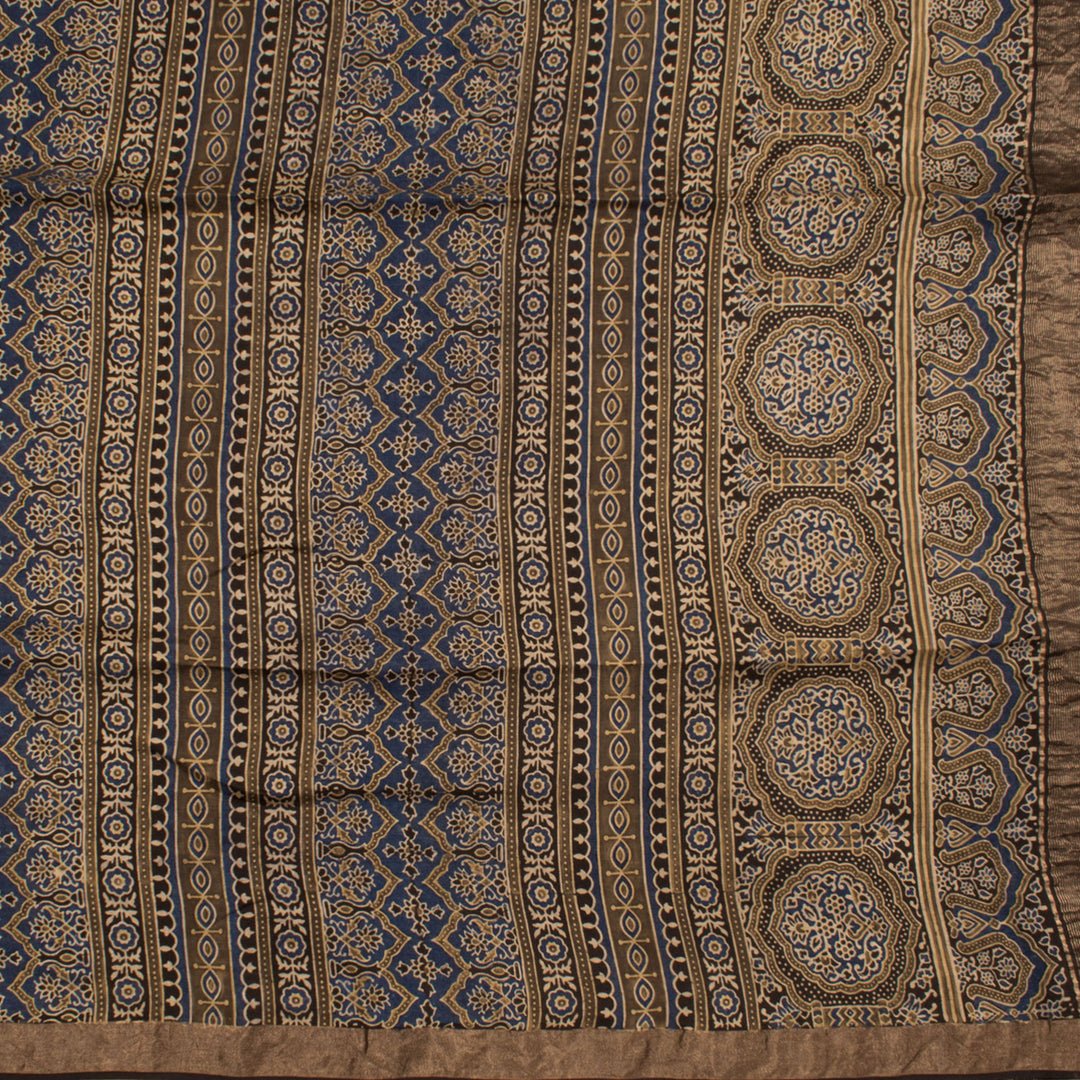 Ajrakh Printed Modal Cotton Saree 10055783
