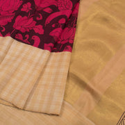 Pen Kalamkari Korvai Pure Zari Kanjivaram Silk Saree 10055879