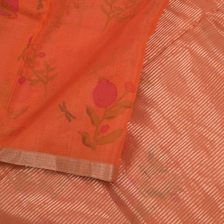 Printed Handloom Chanderi Silk Cotton Saree 10055905