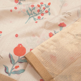 Printed Handloom Chanderi Silk Cotton Saree 10055913