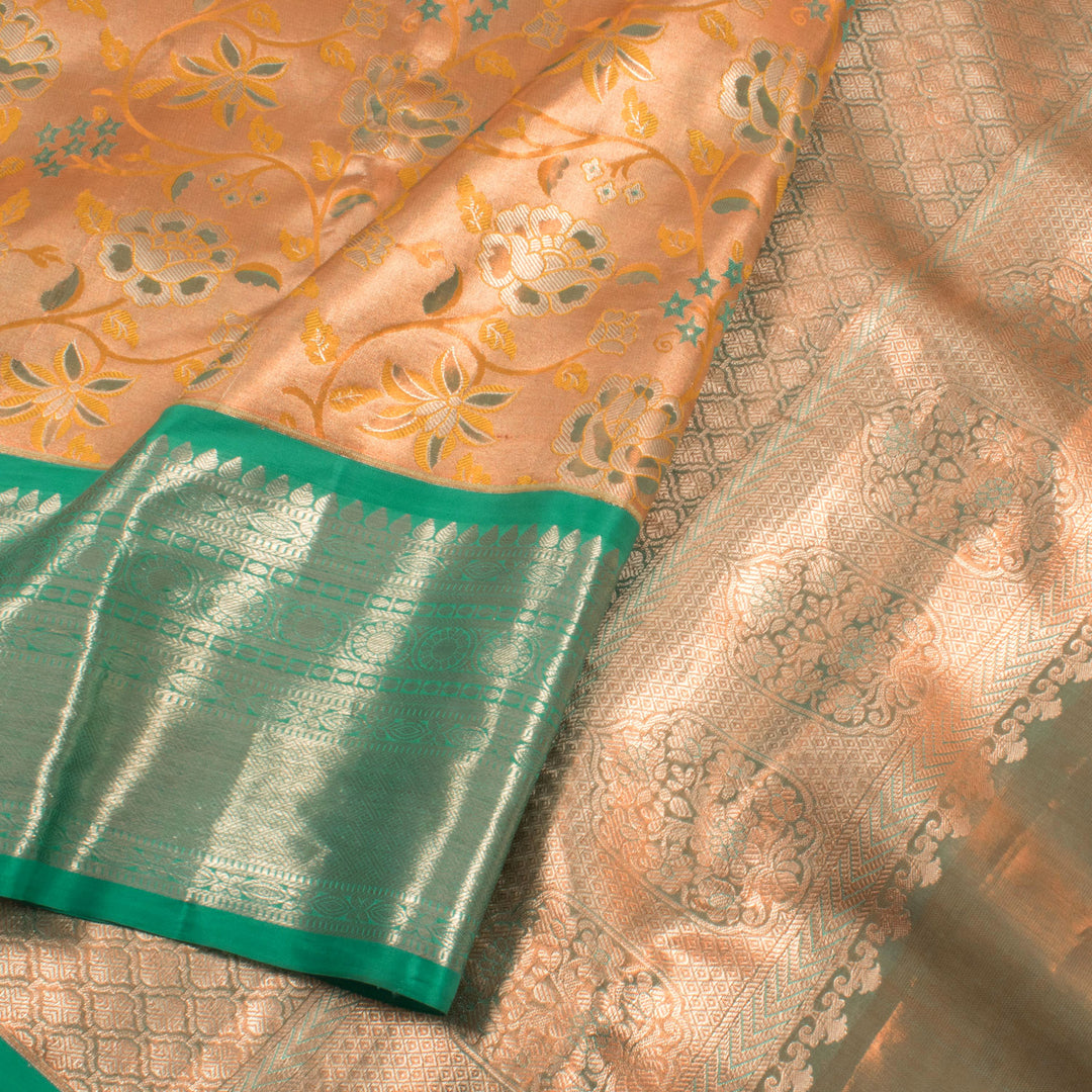 Handloom Pure Zari Bridal Korvai Kanjivaram Tissue Silk Saree 10056048