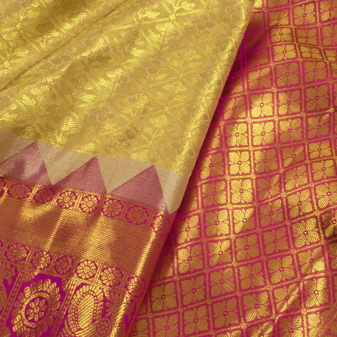 Handloom Pure Zari Bridal Jacquard Tissue Silk Kanjivaram Saree 10056053