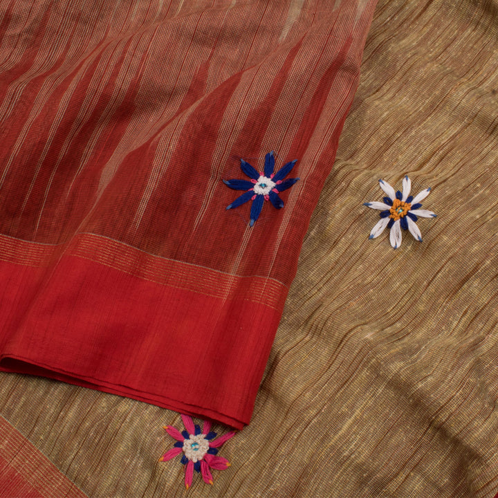 Hand Embroidered Cotton Saree 10056251