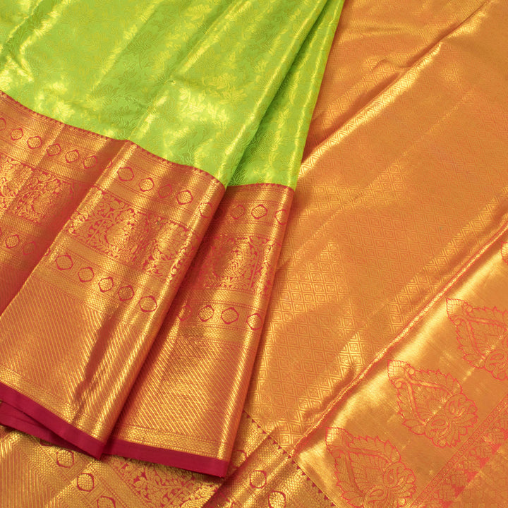 Pure Tissue Silk Bridal Jacquard Korvai Kanjivaram Saree 10056414