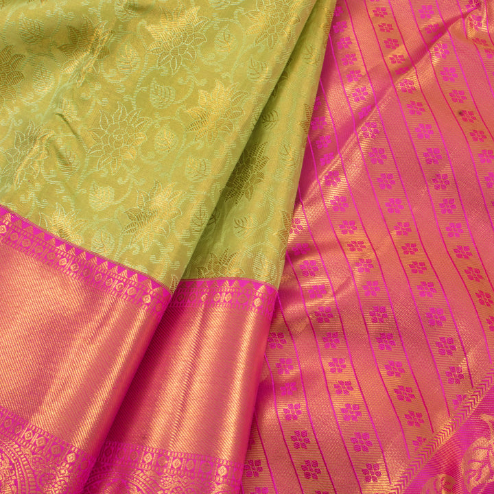 Pure Tissue Silk Bridal Jacquard Korvai Kanjivaram Saree 10056421
