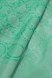 Mint Greeen Pure Zari Bridal Jacquard Kanjivaram Silk Saree 10057118