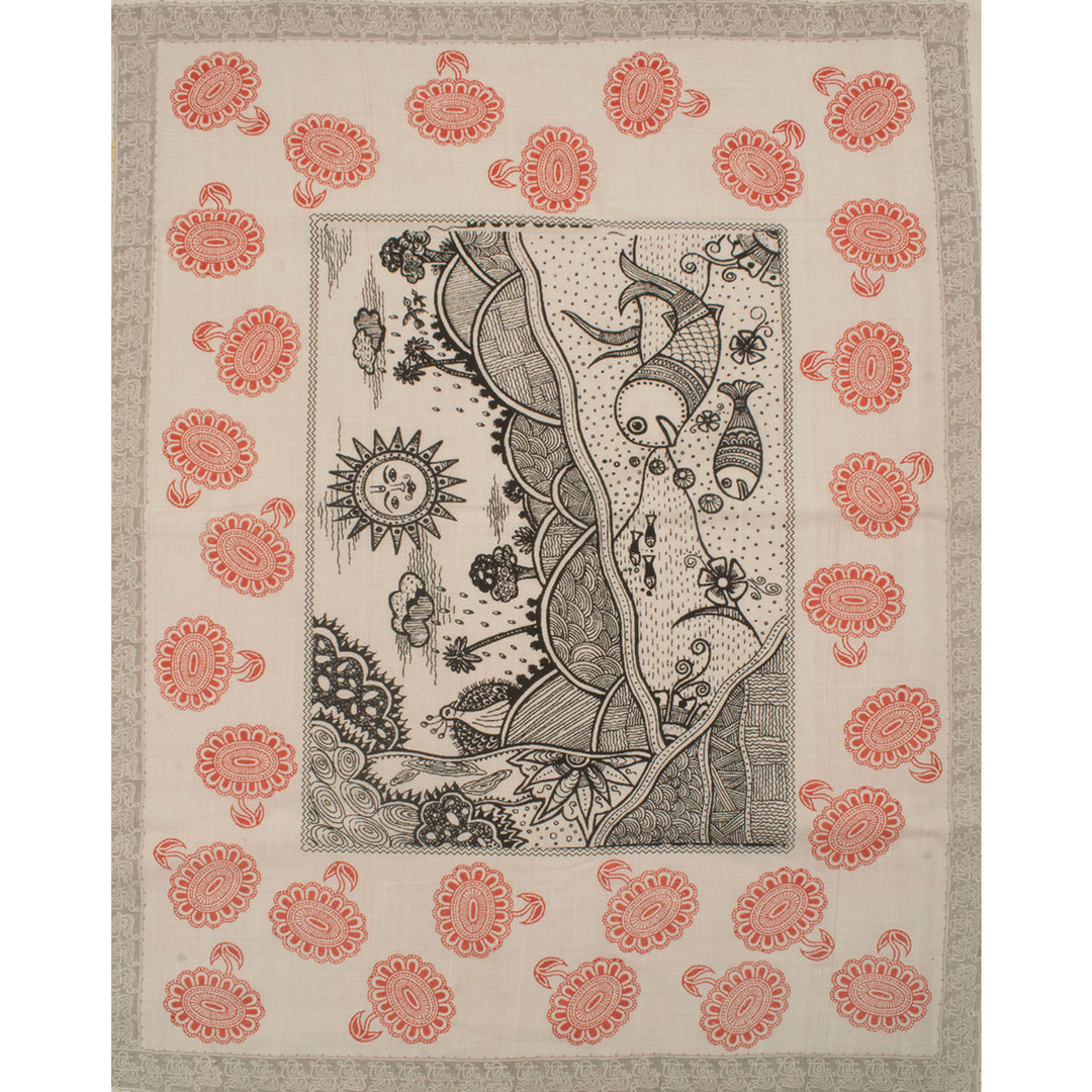 Hand Block Printed Mangalgiri Cotton Saree 10057150