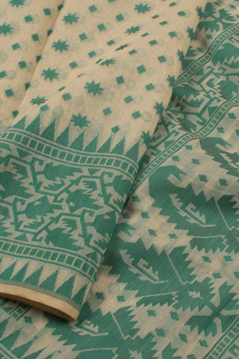 Handloom Dhakai Style Cotton Saree 10057788