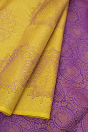 Amber Yellow Handloom Pure Zari Nakashi Kanjivaram Silk Saree 10057803