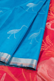 Dodger Blue Kanjivaram Soft Silk Saree 10059876