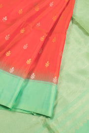 Coral Pink Kanjivaram Soft Silk Saree 10059896