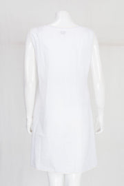 Blue & White Hand Block Printed Cotton A line Dress 10061651