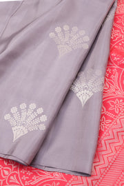 Metal Grey Borderless Kanjivaram Soft Silk Saree 10059800