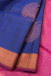 Steel Blue Kanjivaram Soft Silk Saree 10059809