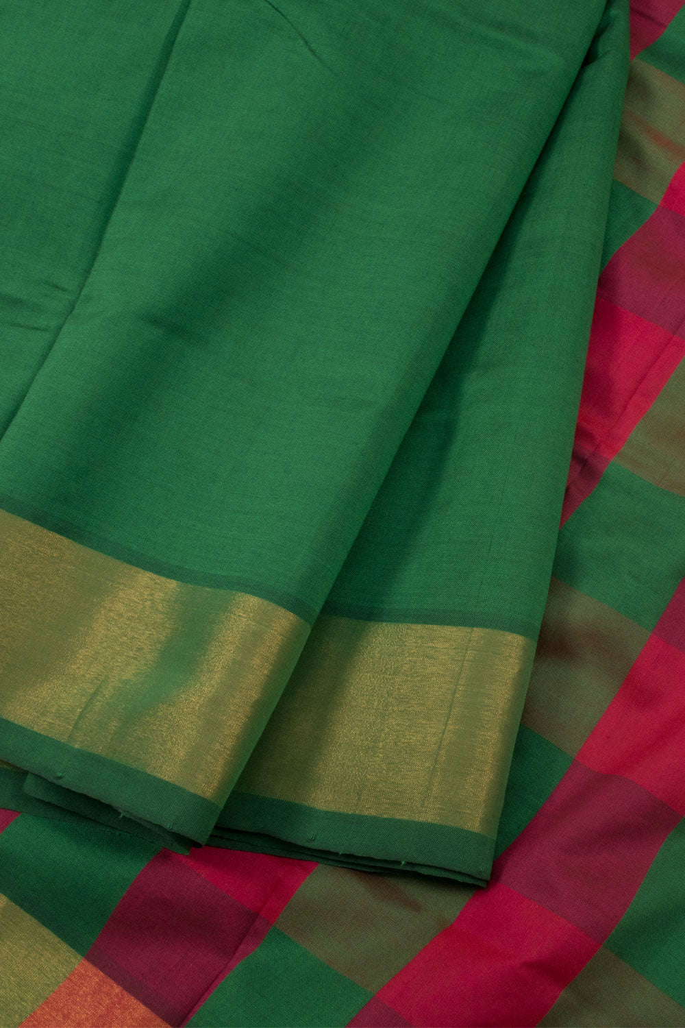 Forest Green Handwoven Silk Cotton Saree 10060196