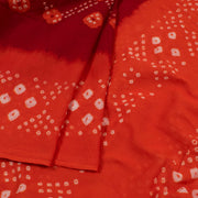 Maroon Handcrafted Bandhani Mulmul Cotton Saree 10055016