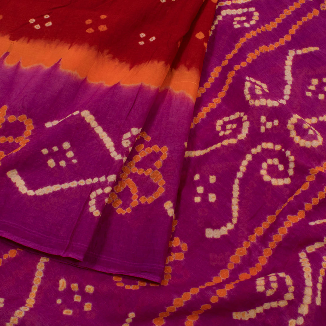 Handcrafted Bandhani Mulmul Cotton Saree 10055019