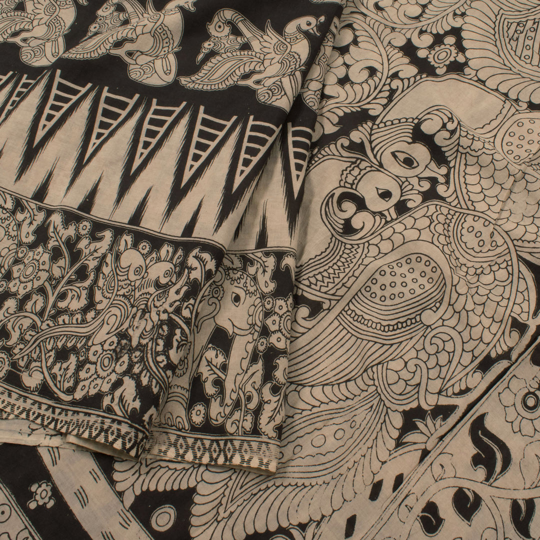 Handcrafted Printed Kalamkari Cotton Saree 10054755