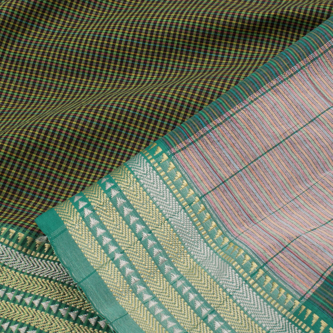 Handloom Narayanpet Cotton Saree with Checks Design 