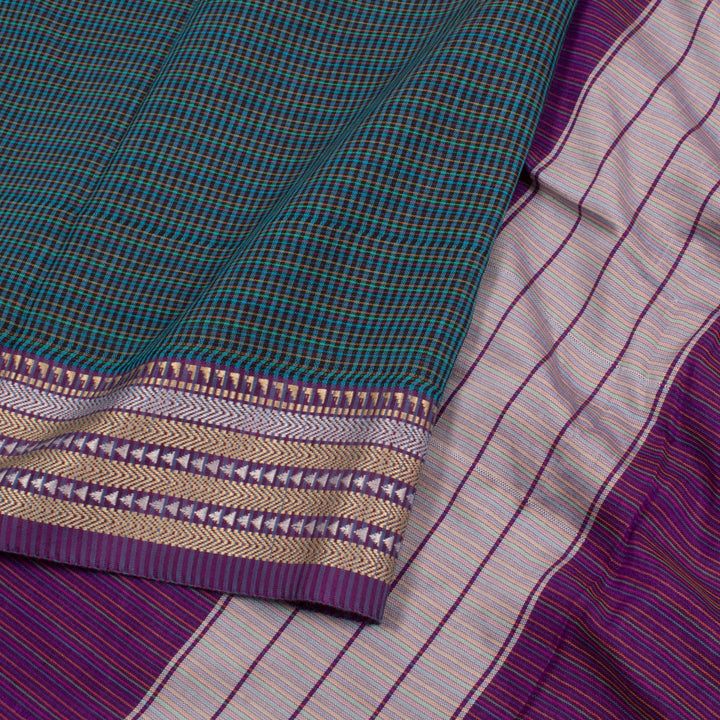 Handloom Narayanpet Cotton Saree with Checks Design 