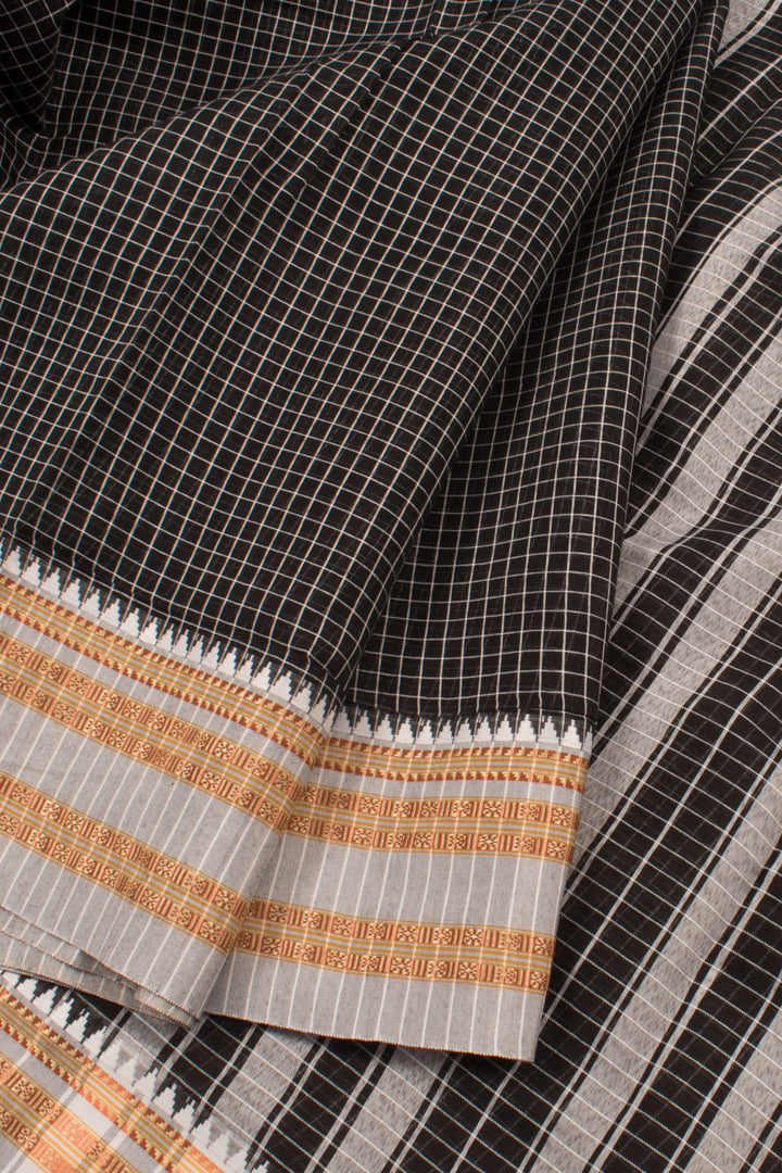 Black Handloom Narayanpet Cotton Saree 10059575