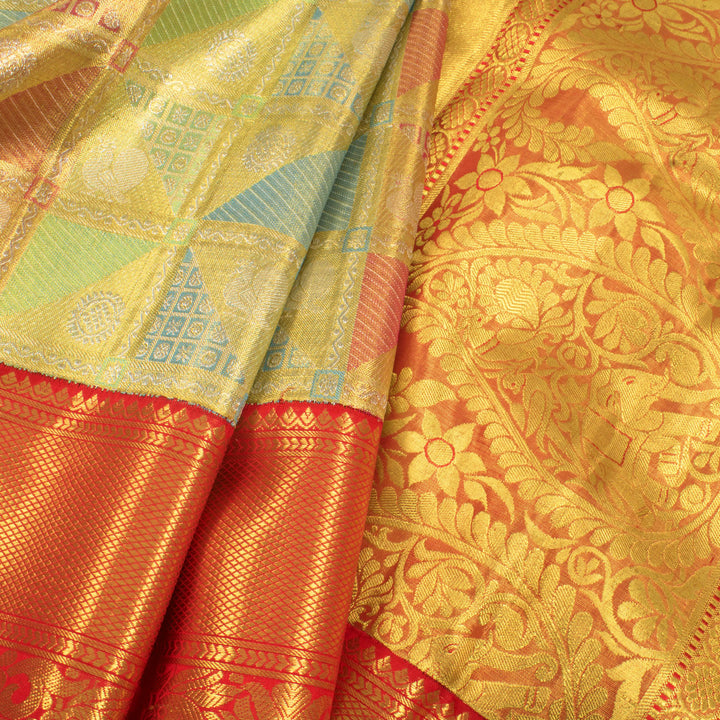 Handloom Pure Zari Korvai Kanjivaram Tissue Silk Saree 10055733