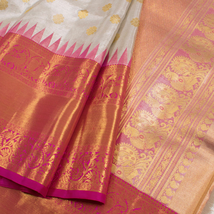 Handloom Pure Zari Bridal Korvai Kanjivaram Tissue Silk Saree 10055734
