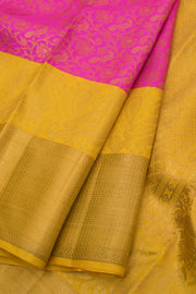 Barbie Pink Pure Zari Bridal Korvai Kanjivaram Silk Saree 10058719