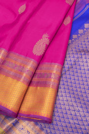 Hot Pink Pure Zari Kanjivaram Silk Saree 10059191