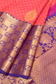 Scarlet Red Pure Zari Kanjivaram Silk Saree 10059198