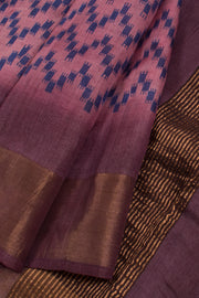 Hand Block Printed Tussar Silk Saree 10059322