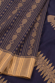 Navy Blue Bengal Cotton Saree 10059327