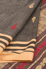 Elephant Grey Bengal Cotton Saree 10059330