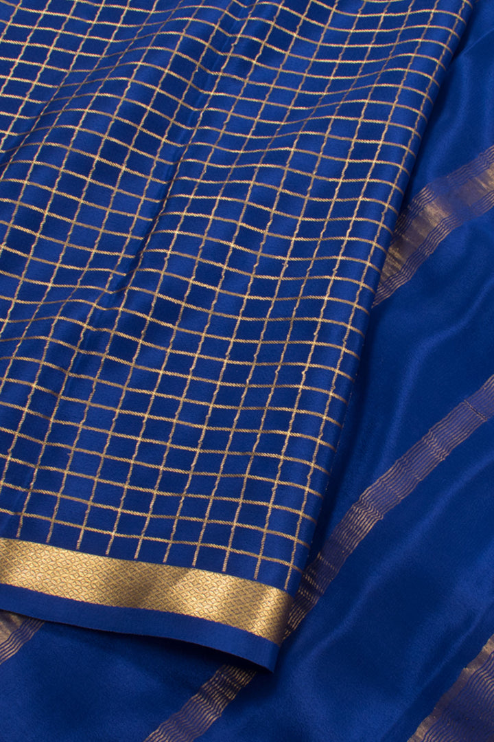 Deep Blue Mysore Crepe Silk Saree 10059438