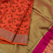 Printed Handloom Chanderi Silk Cotton Saree 10054813