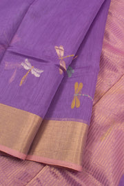 Violet Handloom Chanderi Silk Cotton Saree 10059678