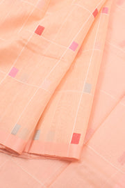 Pastel Peach Handloom Chanderi Saree 10059681