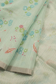 Pastel Green Printed Chanderi Silk Cotton Saree 10059689