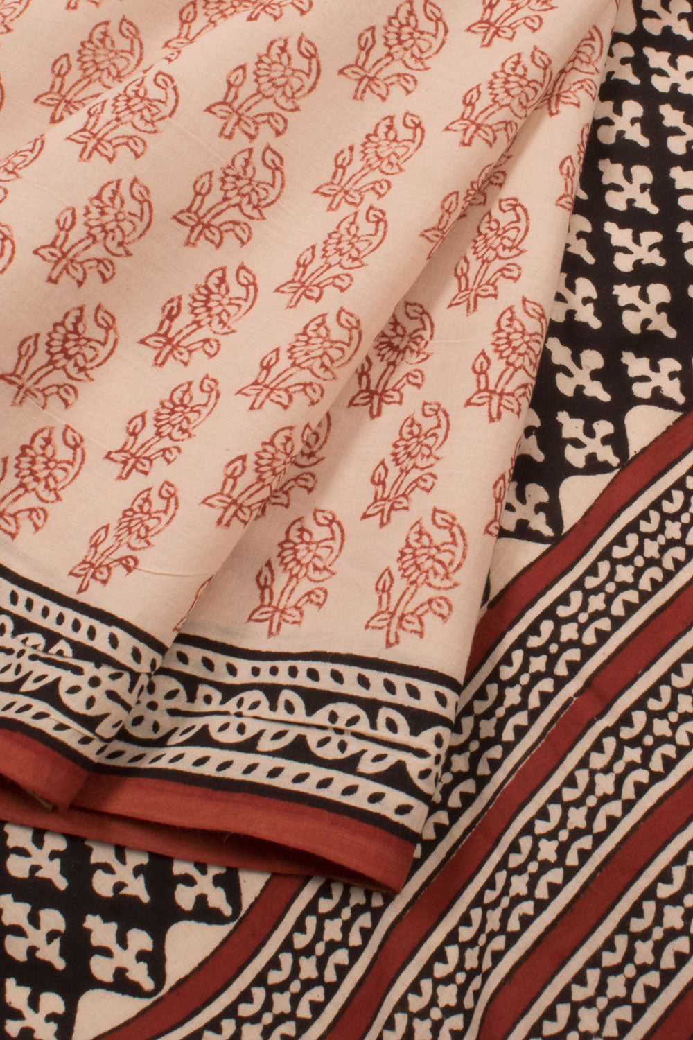 Hand Block Printed Chanderi Silk Cotton Saree 10058169