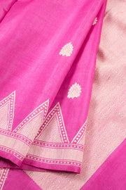 Rose Pink Chhattisgarh Tussar Silk Saree 10059703