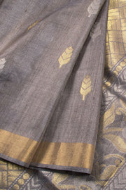 Silver Grey Chhattisgarh Tussar Silk Saree 10059705
