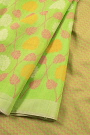 Lime Green Chhattisgarh Tussar Silk Saree 10059706