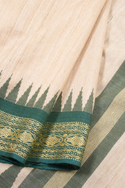 Beige Chhattisgarh Tussar Silk Saree 10059709