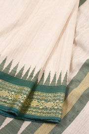 Beige Chhattisgarh Tussar Silk Saree 10059710