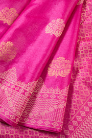 Hot Pink Chhattisgarh Tussar Silk Saree 10059711
